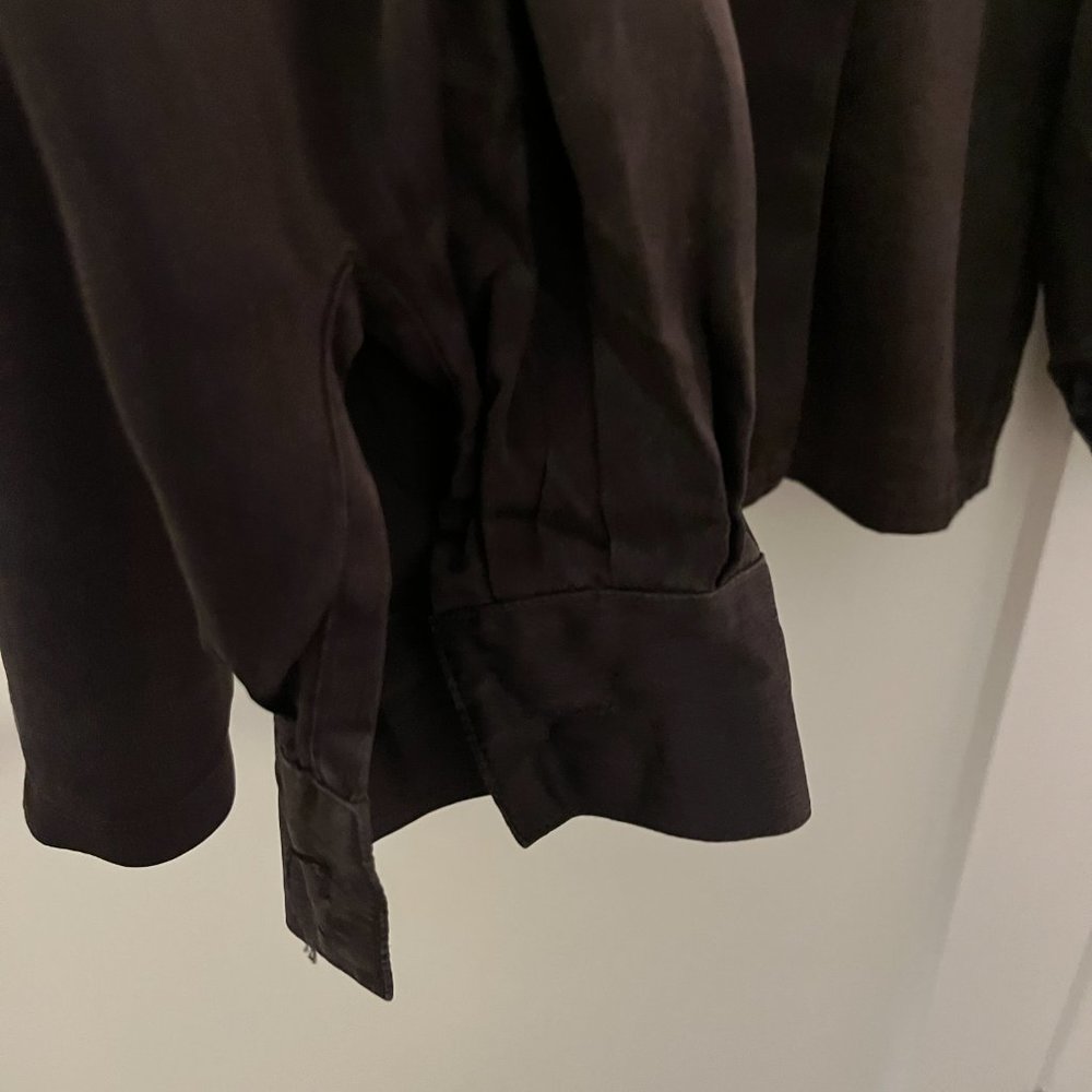 Chocolate Brown Button-Down Blouse - image 6